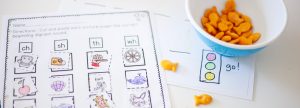 kids worksheet with crackers