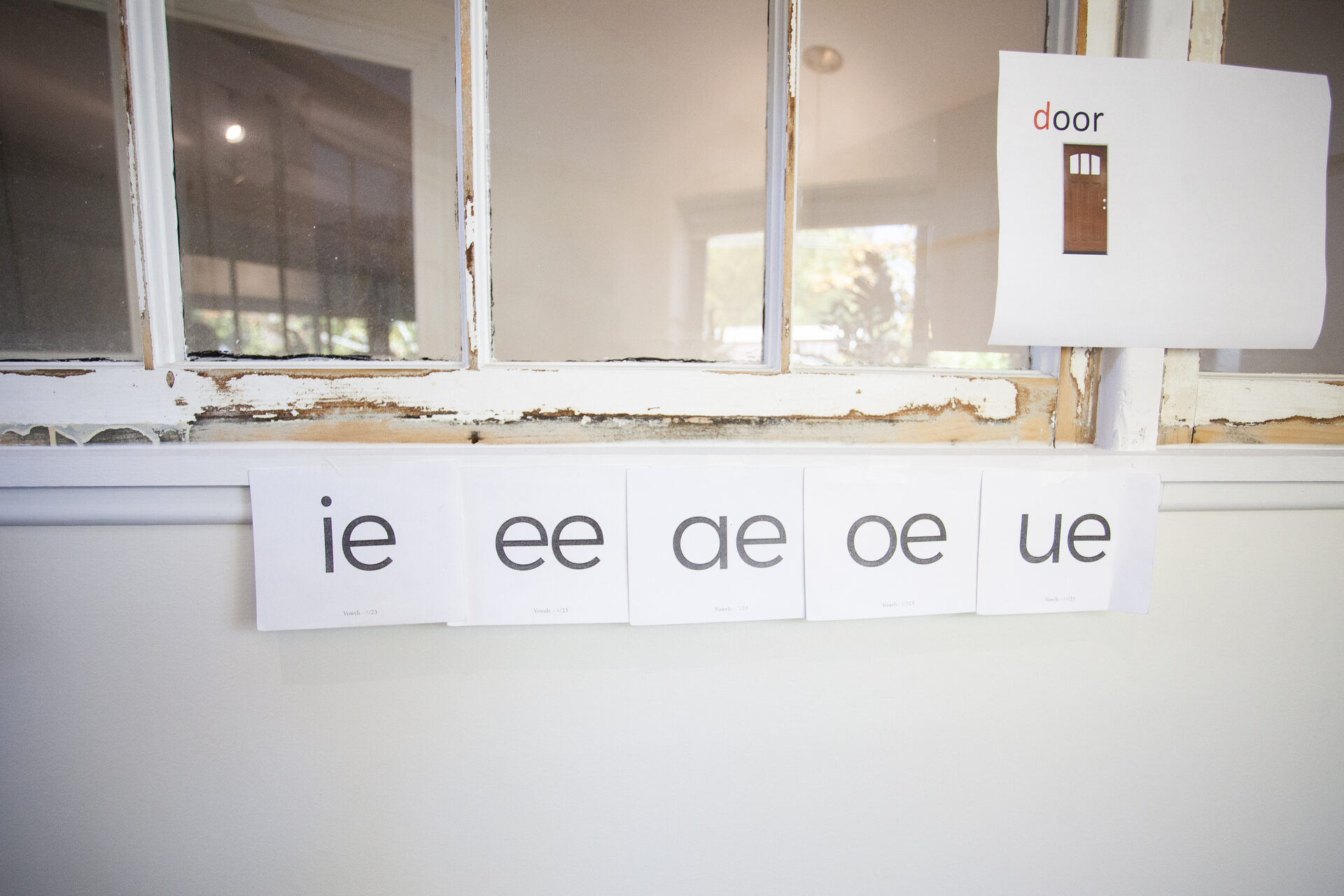 Phonics decoding cards used in reading fluency sessions at Novaread